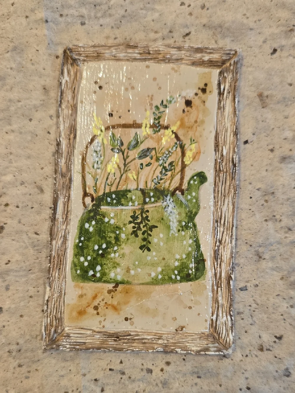 Handmade Mini Rustic Acrylic Floral Plaques Country Botanical Wall Decor Art